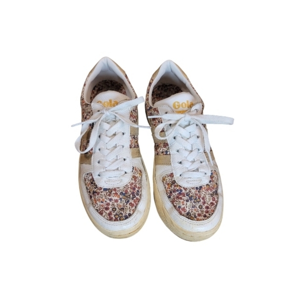 Gola Anthropologie Grand Slam Floral White Sneakers Size 7 - Picture 3 of 8